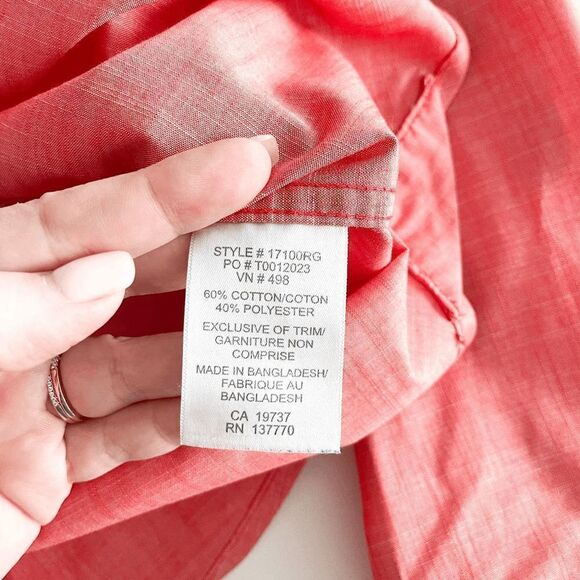 Roots 73 Mens Collared Shirt Long Sleeve Casual Button Down Red Large - Picture 6 of 7